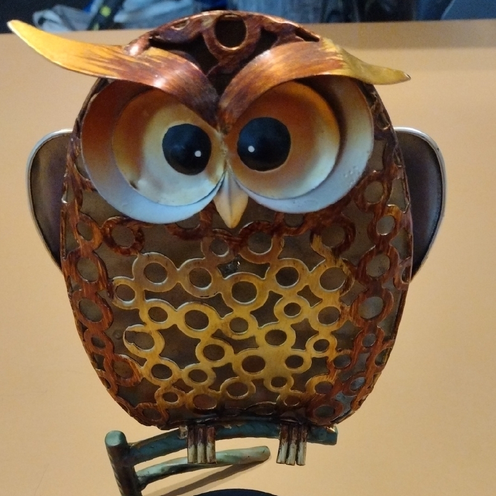 Home Interiors Metal Owl Decor - Brown and Gold - Picture 2 of 4